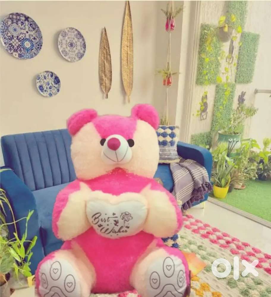 Jumbo Teddy Bear Pink & Cream, Super Soft decor & cuddle