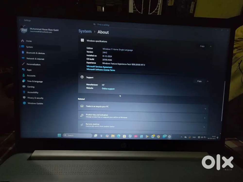 Hpi3 laptop 8/512 12gen window11.1 year old