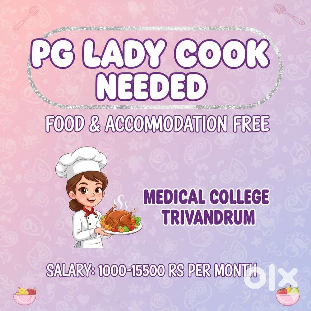 Pg lady cook needed-10k -15k per month