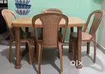 Nilkamal Pear Wood Colour 4  Seater Virgin Plastic Dining Table