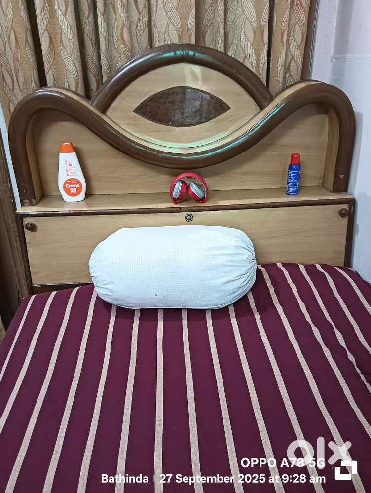 1Dewan and 1 Round Table on wheels, 1 Takhat Posh,  One 5 Seater sofa