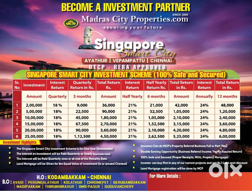 INVESTMENT SCHEME AT SINGAPORE SMART CITY' AT VEPPAMPATTU