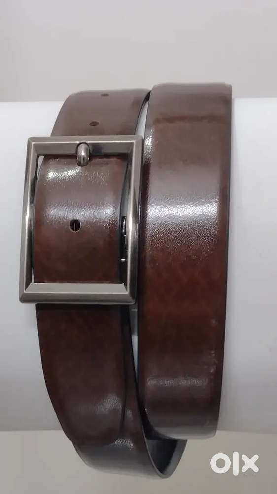 Leather reversible belt black and brown