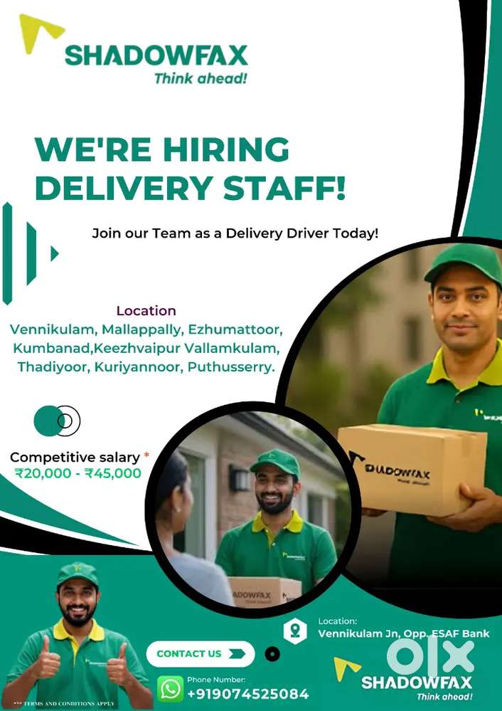 SHADOWFAX DELIVERY SERVICE  LOCATION : VENNIKUKAM JN.