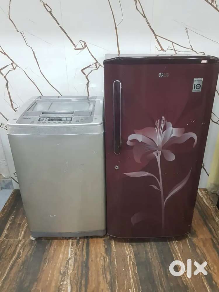 Lg single door refrigerator and lg top load washing machine $
