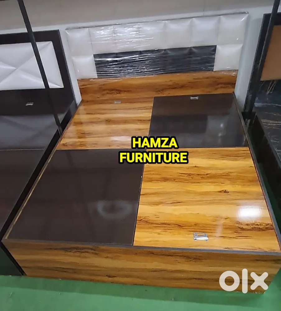 HAMZA FURNITURE NEW LOOK 5by6 QUEEN SIZE PARTICLE WOOD BED BAJAJ F A