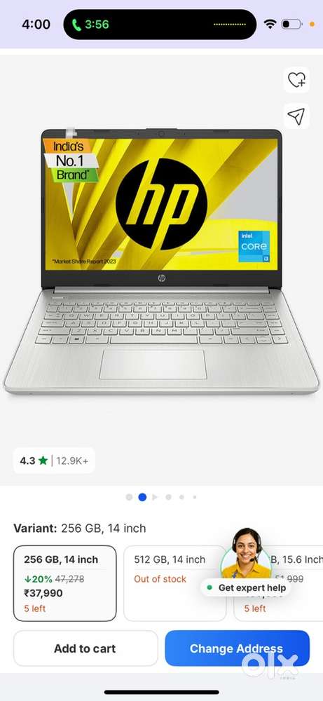 Hp laptop  i3 11th gen