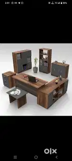 Stylish modular office table with file cabinet