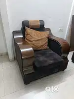 Sofa with set of onearge and two single seater with total 5 big pillow