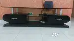 Black Wooden TV Unit with Glass Top – Good Condition