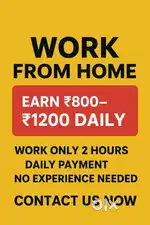 Work From Home Job – Earn ₹800–₹1500 Daily”