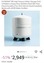 Kent Ro high pressure water storage tank