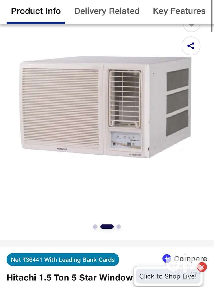 Hitachi 1.5 ton 4 star window AC