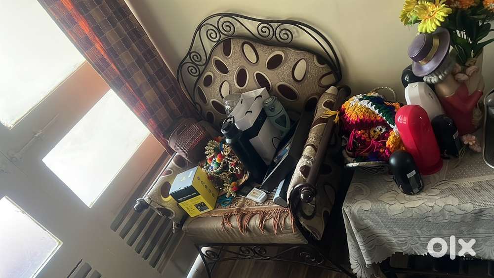 Sofa with arm chair and wooden table