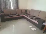 Sofa 9' and 6' Dining with six chairs 11 Cupboard