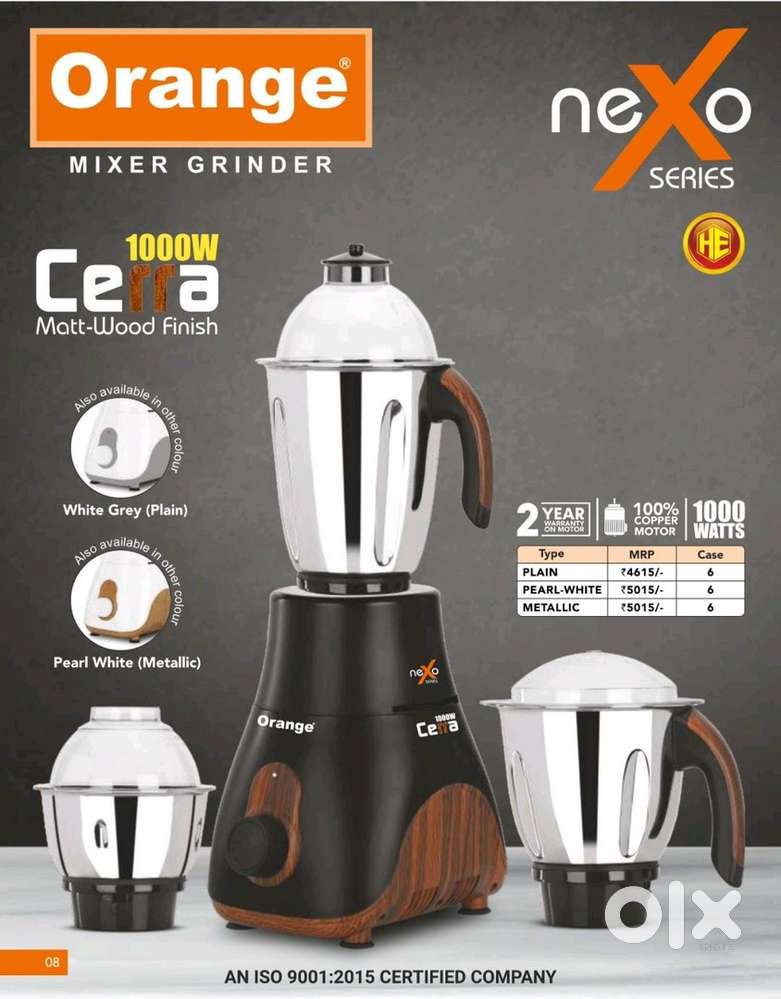 1000 Watts Heavy Copper Motor Premium Orange Mixer