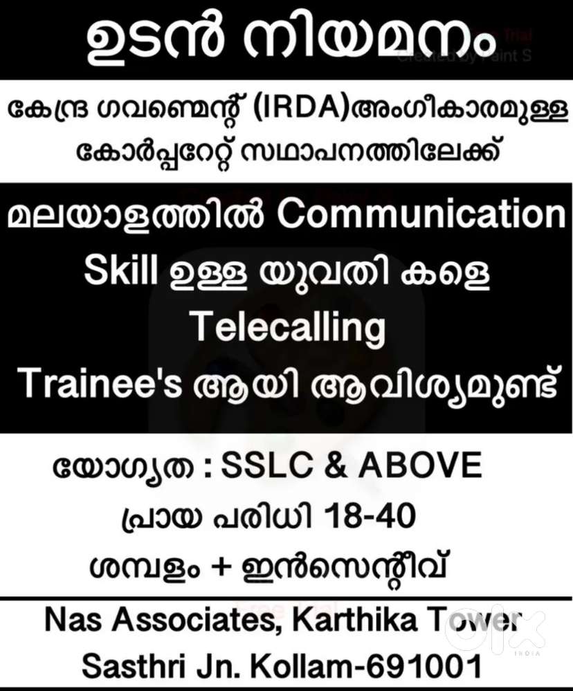Malayalam Telecalling Vecancy