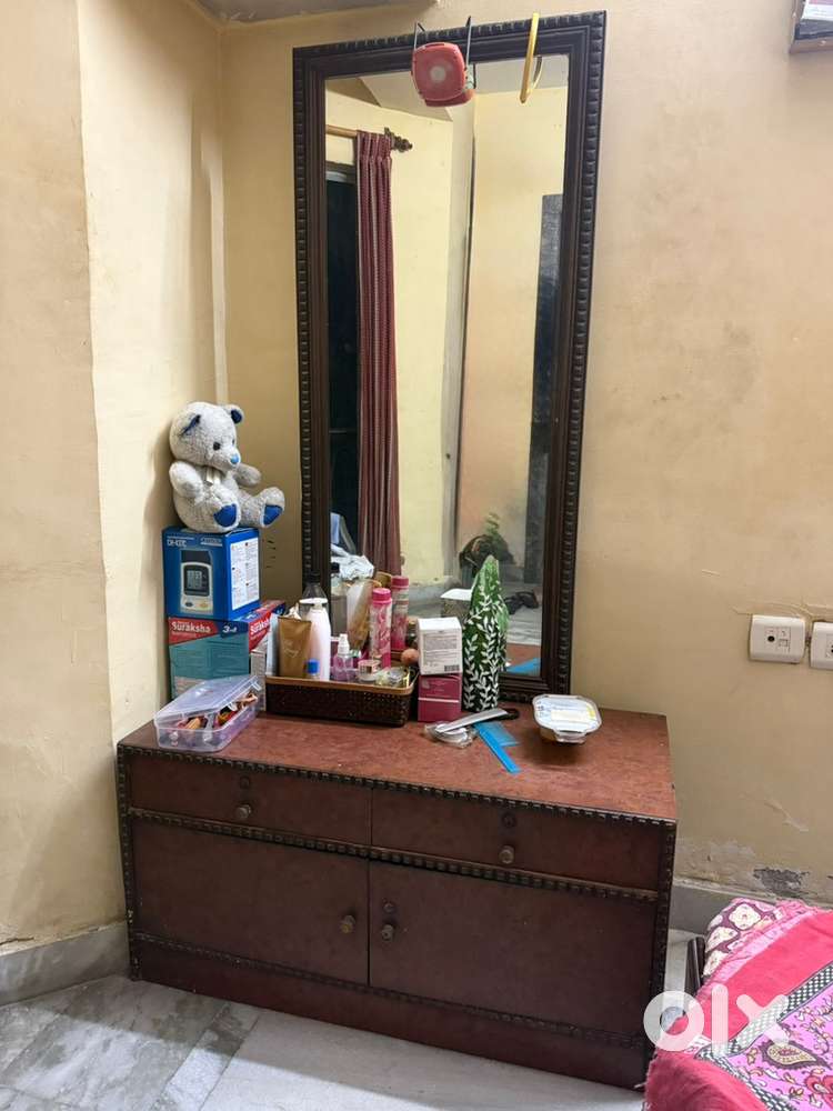 Wardrobe with mirror attached