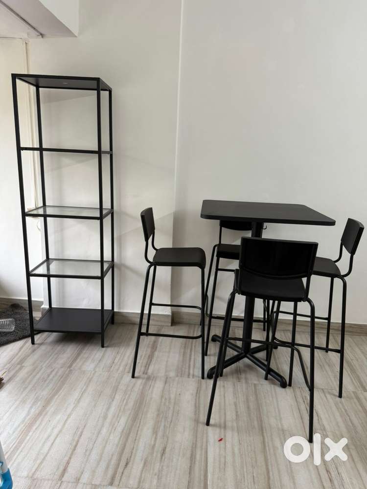 IKEA 4 seated high Bar table with chair and 1 Bar counter Unit