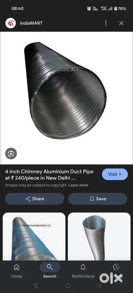 Chimney exhaust pipe