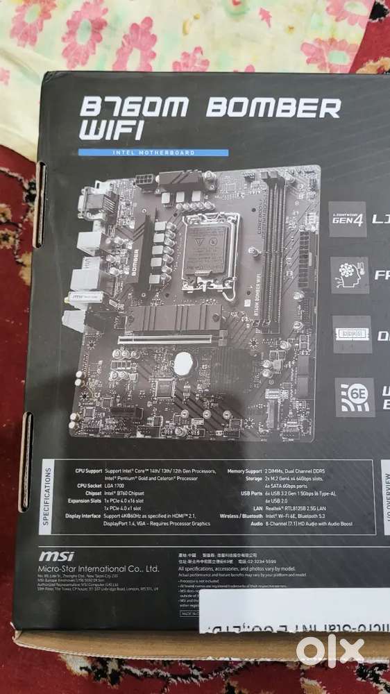 MSi B760 bomber wifi. Motherboard