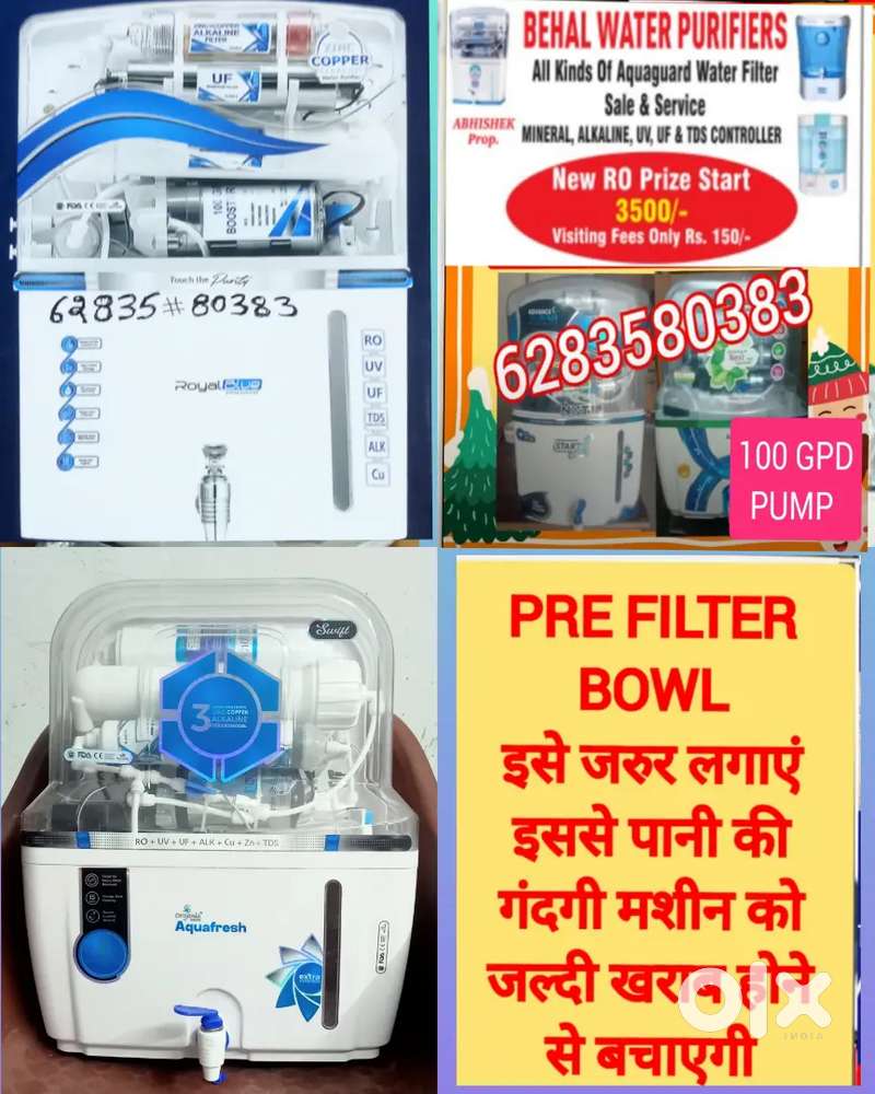 AQUA FRESH WATER PURIFIER RO FILTER, GEYSER, CHIMNEY, SALE REPAIR