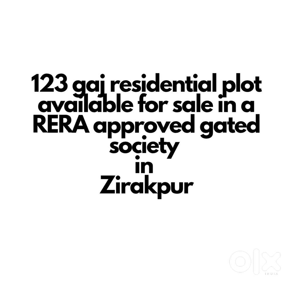 123 gaj plot available for sale in a gated society in Zirakpur