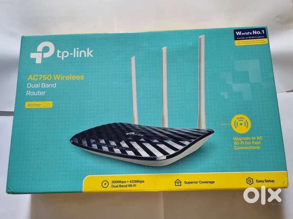TP-Link Archer C20 AC750 Dual Band WiFi Router (Box Pack & Accessories