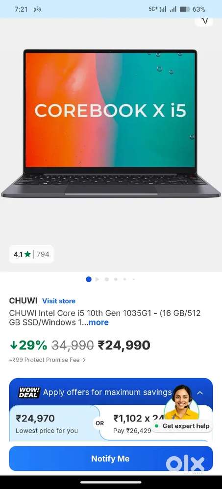 16 gb ram 512 rom i5 and widows 11 chuwi laptop