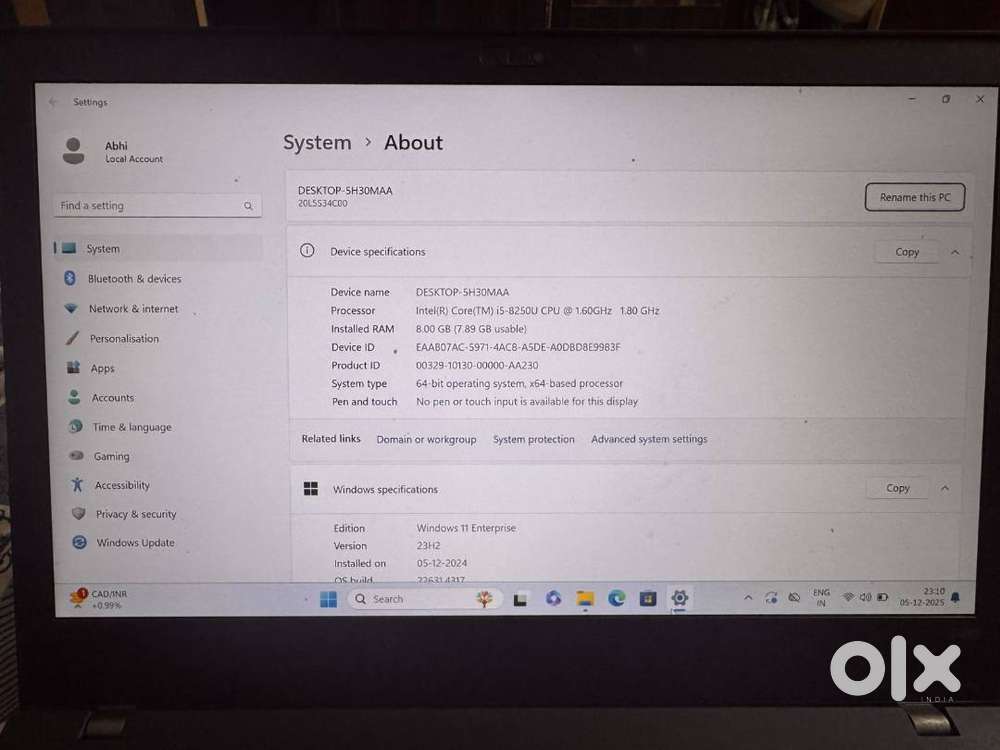 Lenovo laptop for urgent sale at 12000