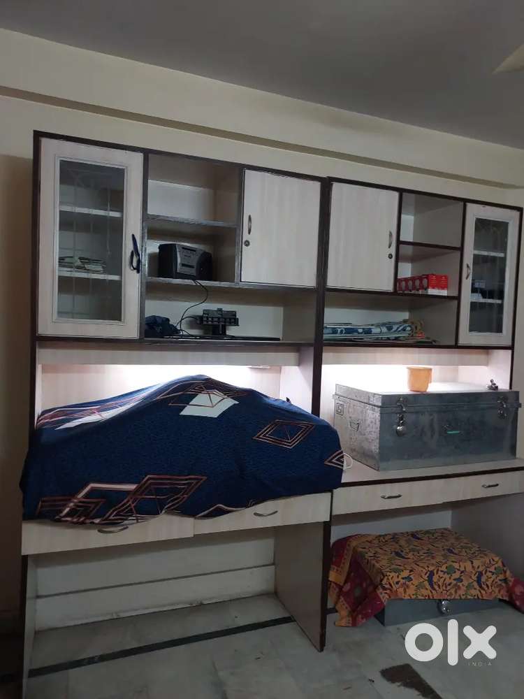 Reading table with book storage