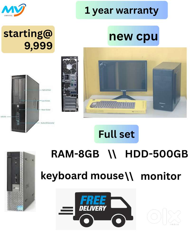 Full Set  Desktop Laptop Sales & Service  CPU - Branded