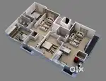 Semi furnished Spacious BBMP APPROVED 2 BHK
