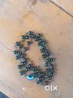 Black Beaded Chain with Evil Eye Charm —Handmade, Stylish & Protective
