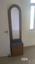 Wooden Dressing Table with Mirror & Storage – Good Condition