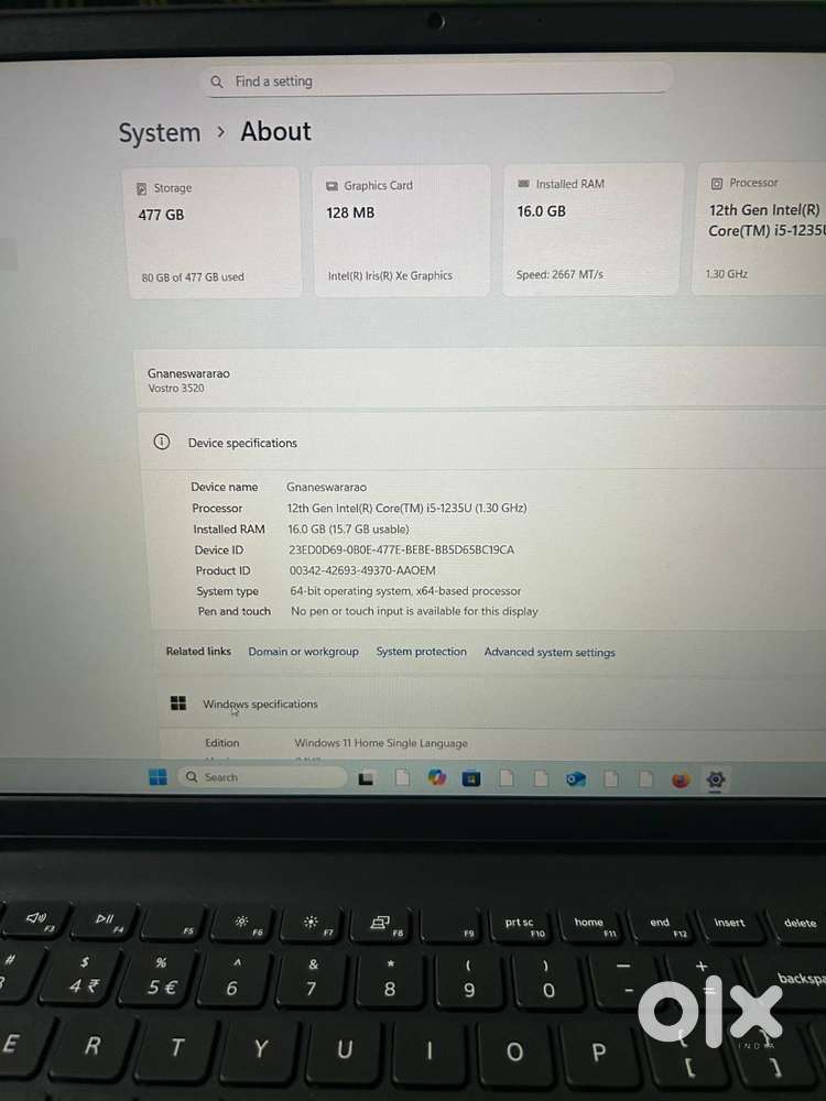 Dell 15 thin & light laptop with bill