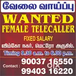 Thiruvottiyur Wimco Nagar female telecaller job
