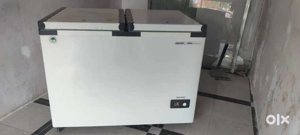 Steel counter and Double door deep fridge