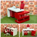 S shaped exclusive designed office table with seperate pedastail