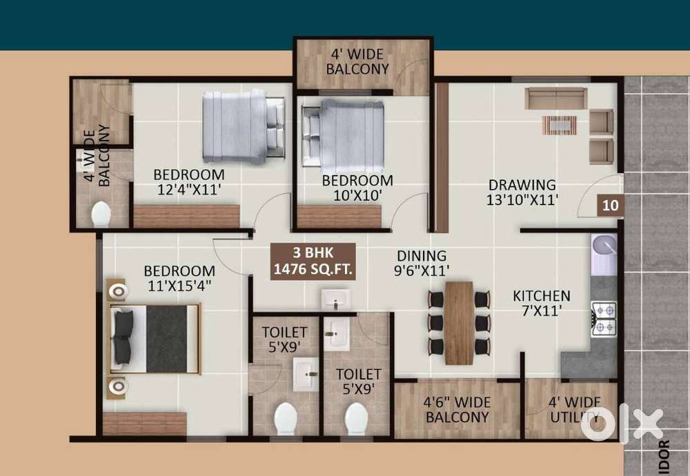 Grab the Opportunity! Buy 3bhk spacious flat at best price