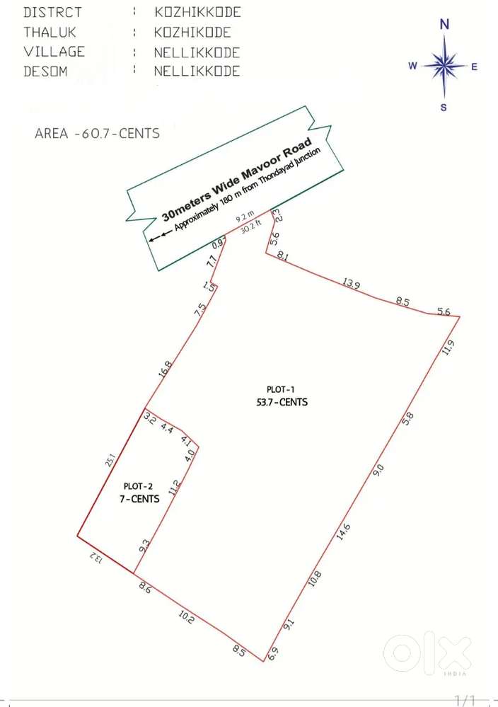 53 cent plot for sale thondayad bypass