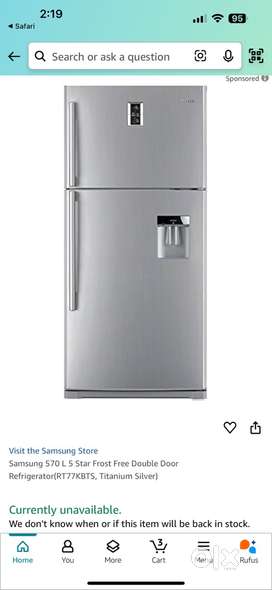 Samsung Refrigerator 570Ltr with water dispenser