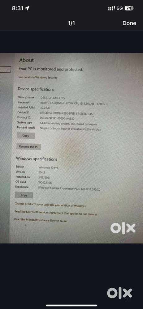 I want to sell my I7 9th generation in brand new condition