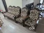 Sofa set cum single cot wooden