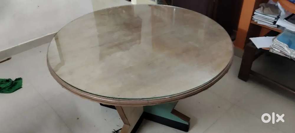 Wooden Dining table with Glass