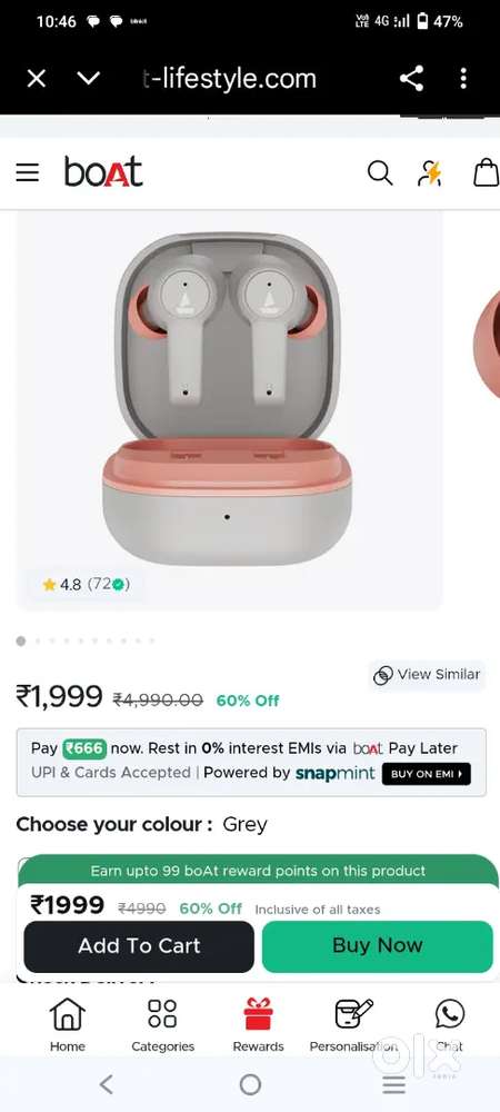 boAt Airdopes 411 ANC box (wireless earphones).Portronics  power bank