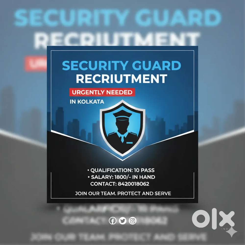 Urgent Hire in Kolkata for Security Gaurd