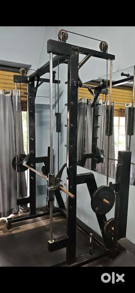 Smooth working smith machine with counter weight & Hex dumbells 5-25kg