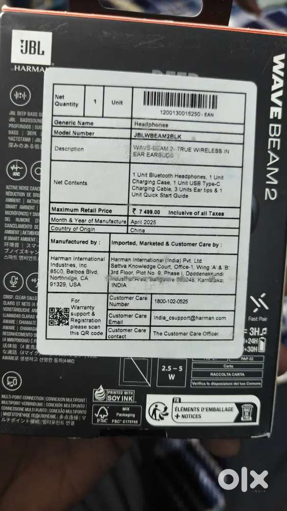 Modal  wave beam2 Jbl earbuds