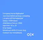 Wanted male (picker&loader) KPHB HYD